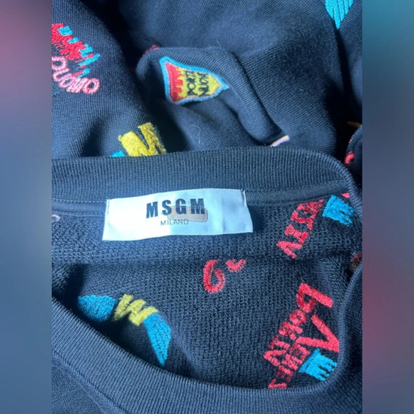 MSGM black patches sweatshirt size small - Picture 7 of 7